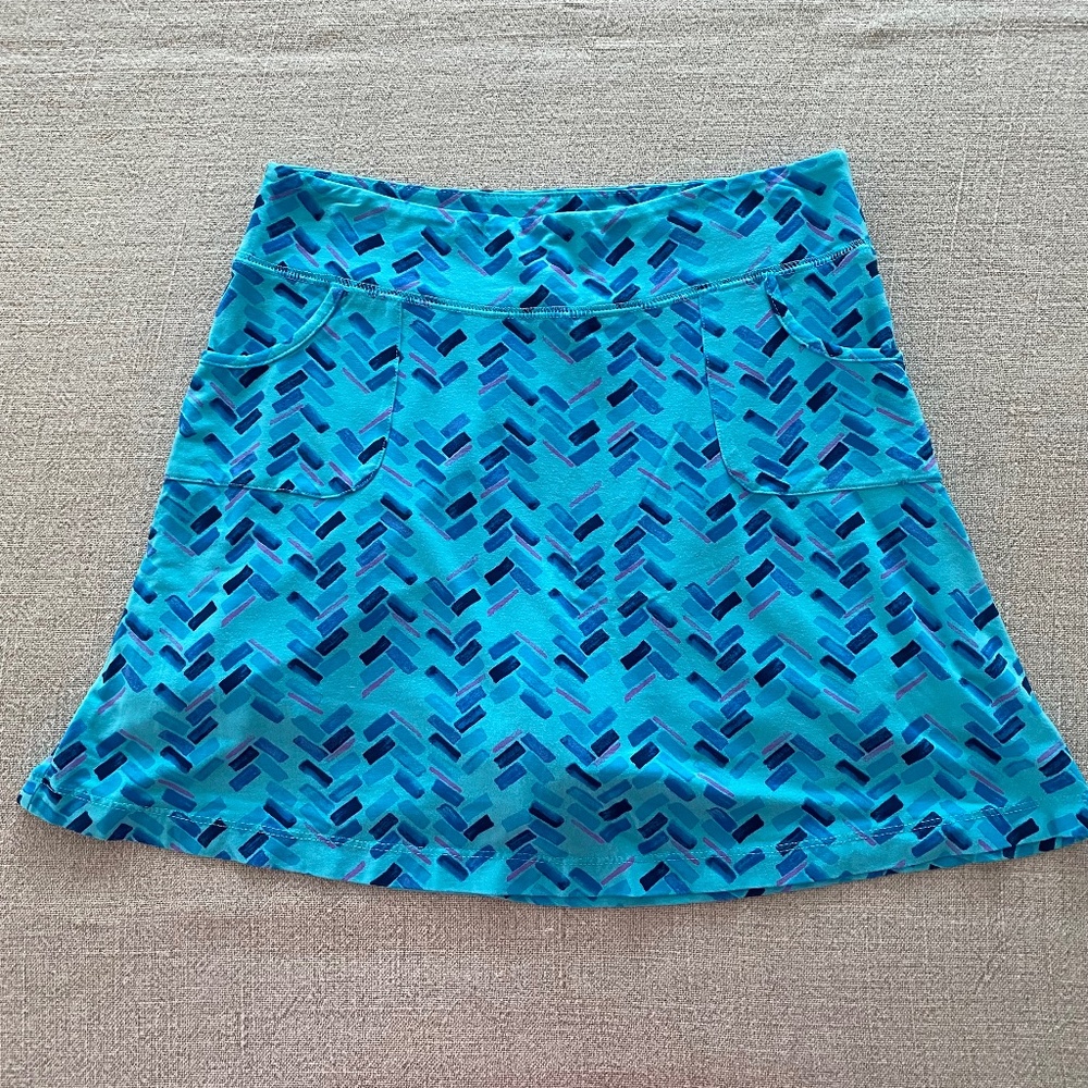 Fresh Produce Maritime Mosaic Knit Skort Turquoise - Size S